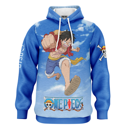 Sudadera - One piece fishman luffy and the crew blue