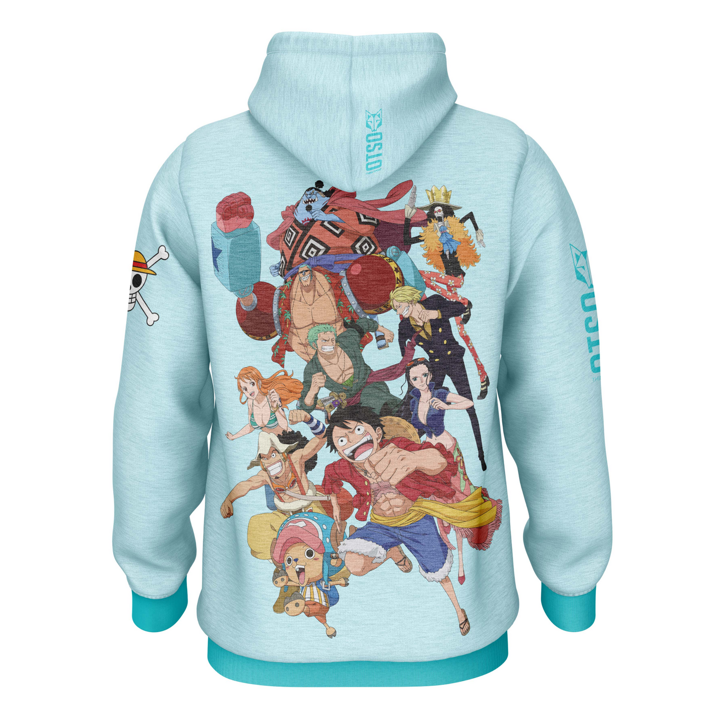 Sudadera - One piece fishman straw hat crew turquoise