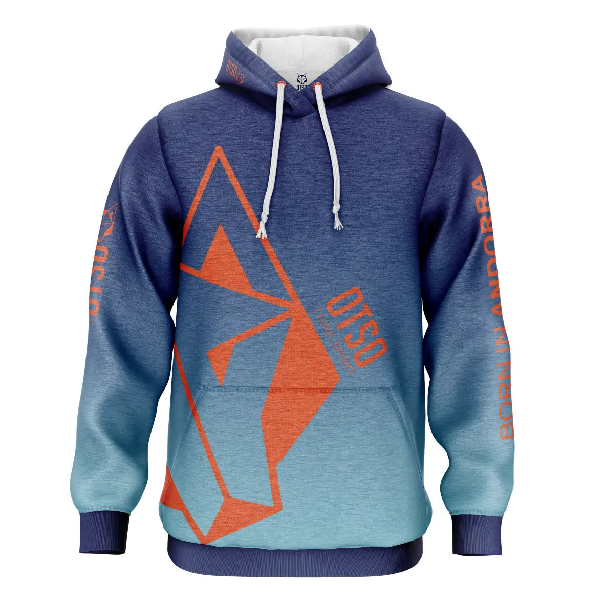 Sweatshirt - Navy Blue &amp; Fluo Orange Otso