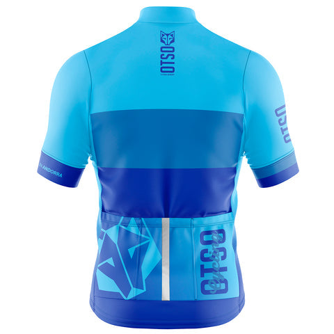 Men's short sleeve cycling jersey - Fluo Blue