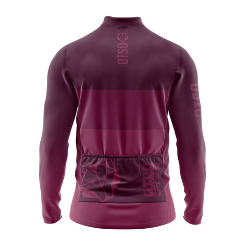 Maillot de ciclismo manga larga invierno mujer - Burgundy