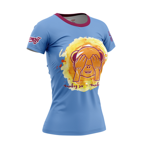 Women's short-sleeved T-shirt - Emoji Monkey See