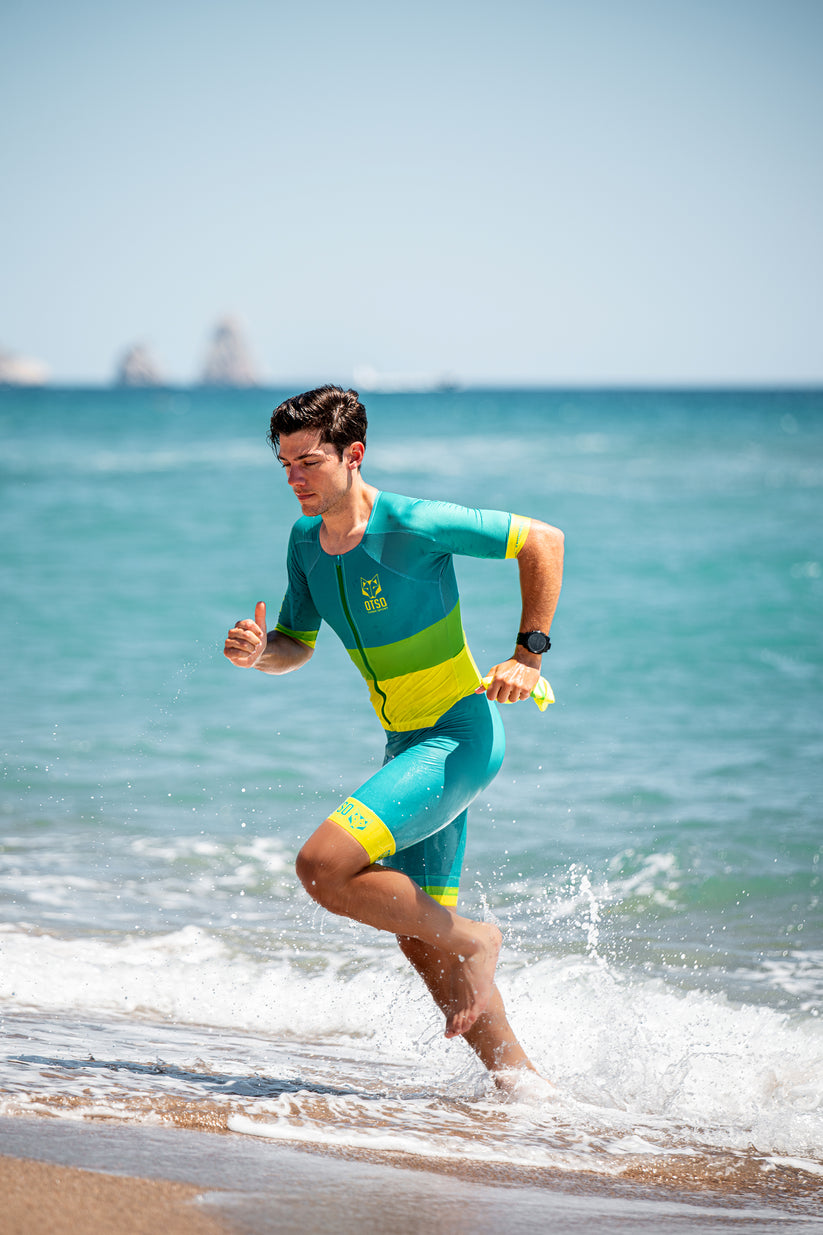 Men's triathlon suit - Fluo Yellow &amp; Fluo Green