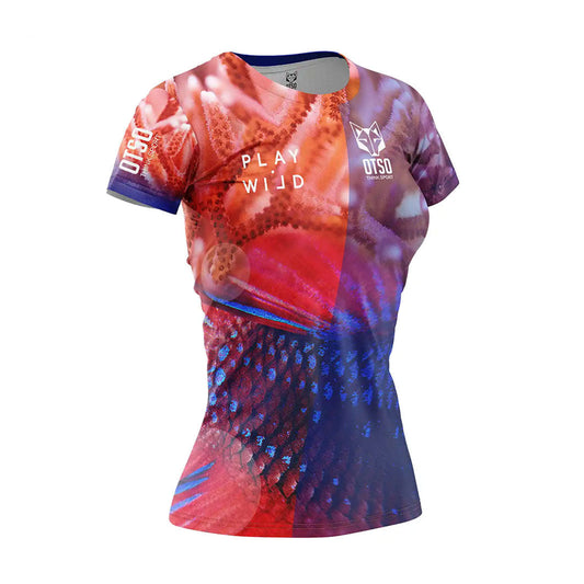 Camiseta de pádel manga corta mujer - Coral