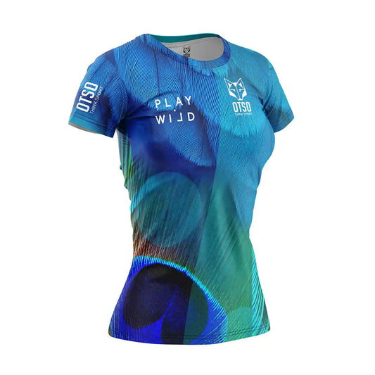 Women's short sleeve padel t-shirt - Blue Birds