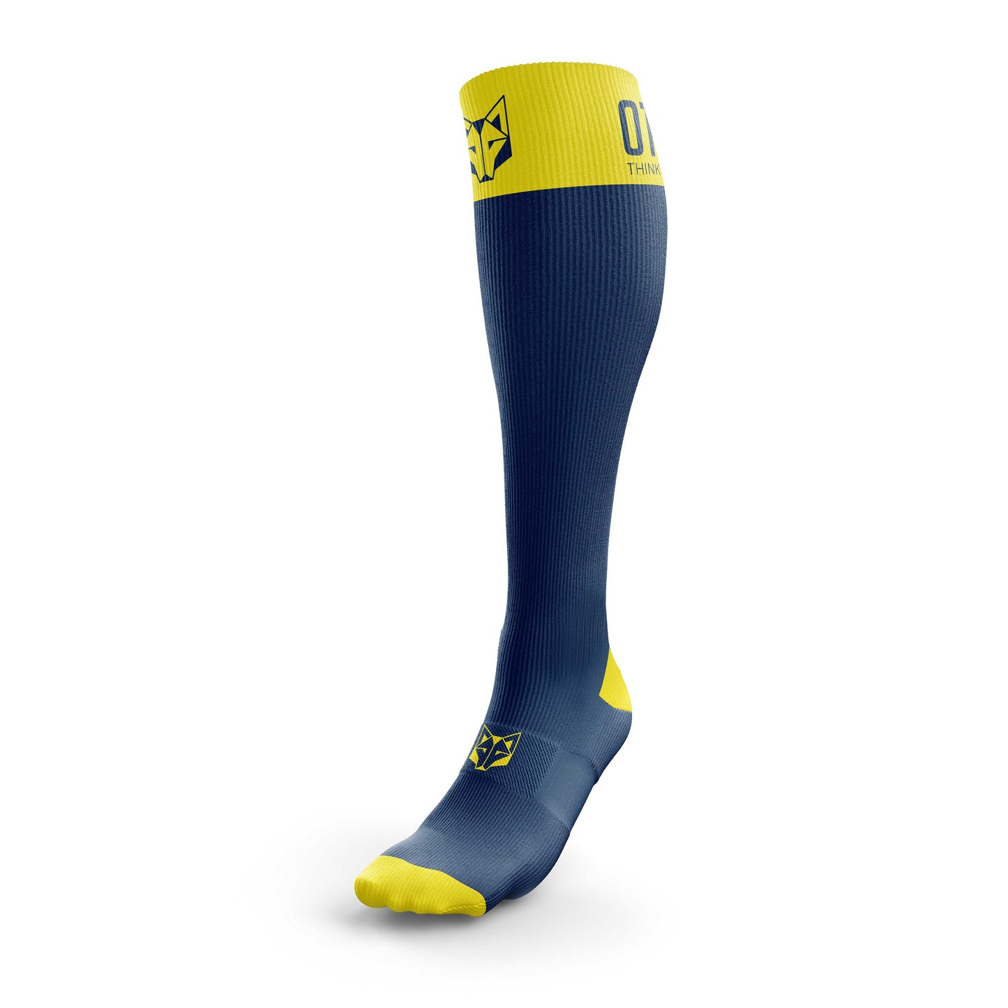 Calcetines Recovery - Navy Blue & Fluo Yellow