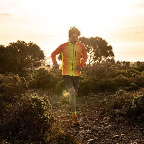 Unisex sport hoodie - Fluo Orange & Fluo Yellow