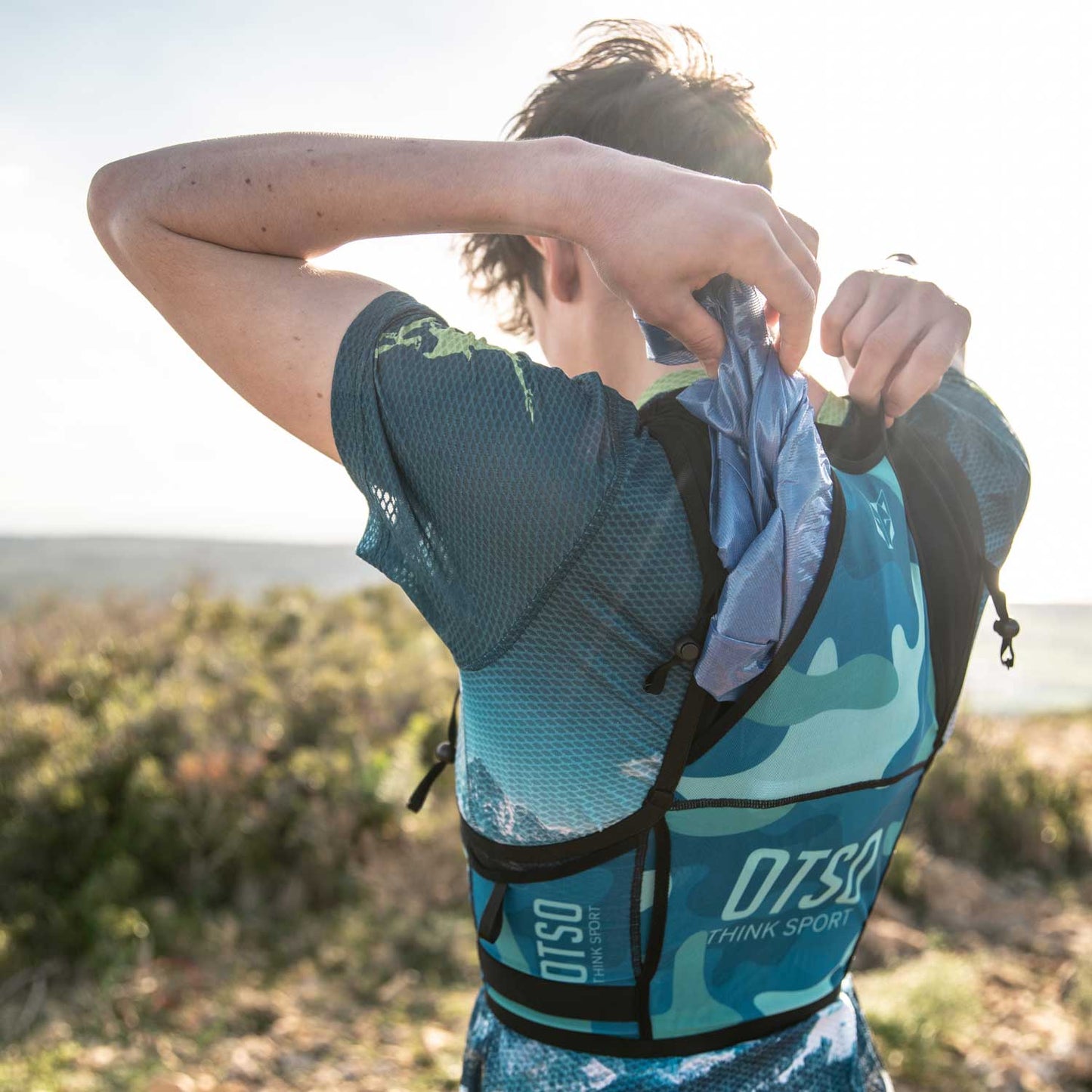 Trail running backpack - Camo Blue