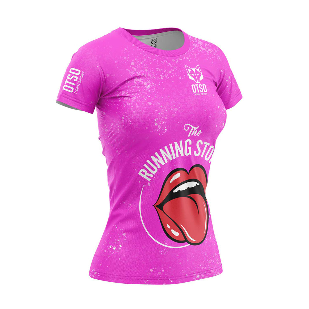 Camiseta manga corta mujer - Running Stones Pink