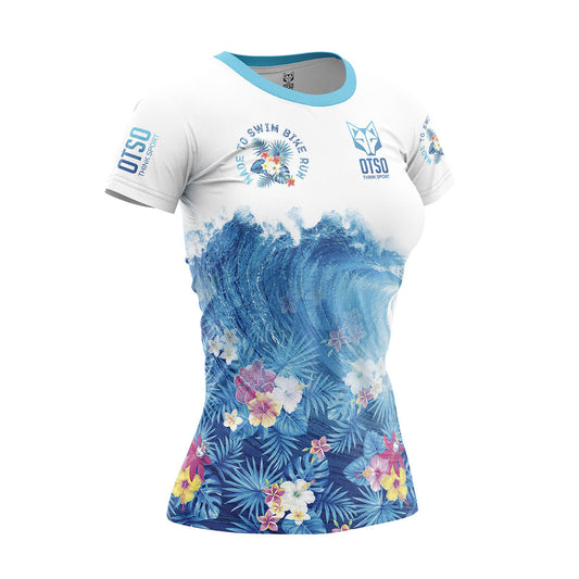 Camiseta manga corta mujer - Swim Bike Run Wave