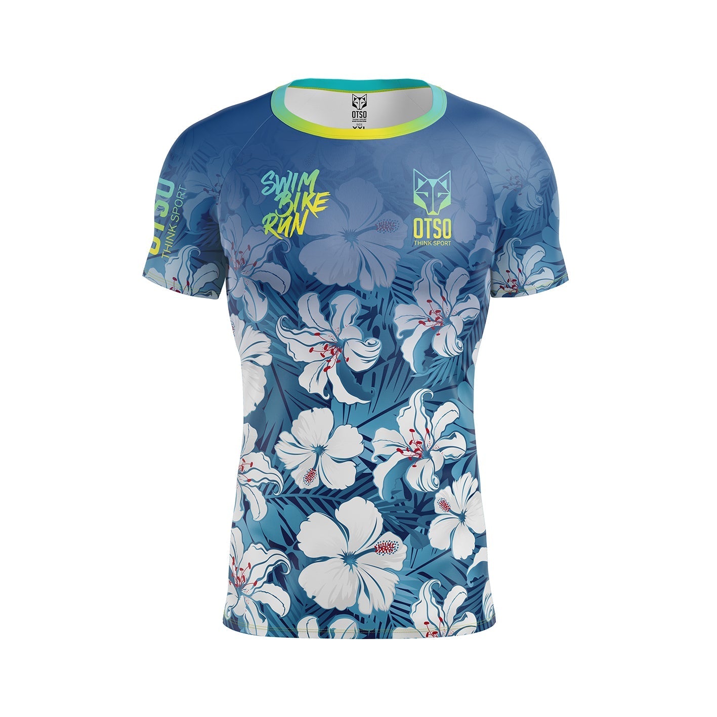 Camiseta manga corta hombre - Swim Bike Run Flower