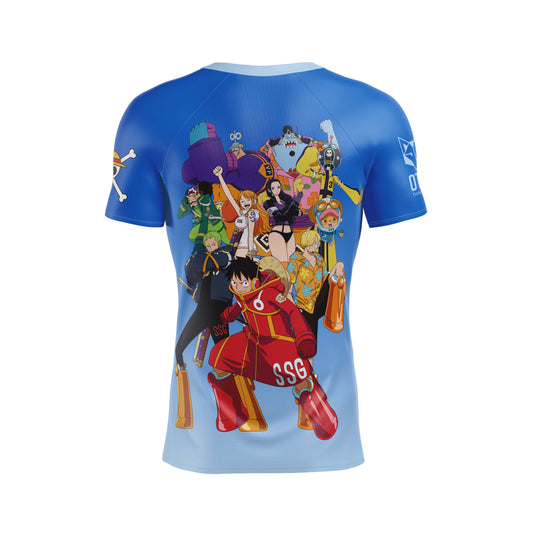 Camiseta manga corta hombre - One piece egghead luffy straw hat crew blue