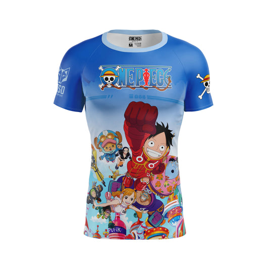 Camiseta manga corta hombre - One piece egghead luffy straw hat crew blue