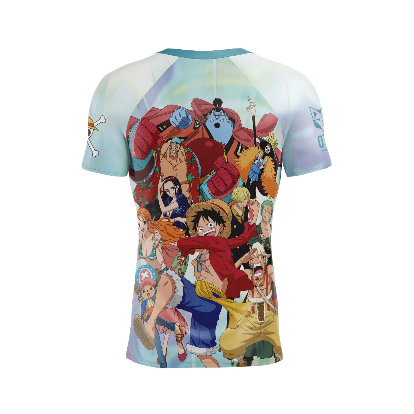 Camiseta manga corta hombre - One piece fishman luffy and the crew green