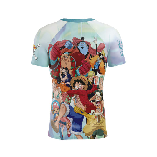 Camiseta manga corta hombre - One piece fishman luffy and the crew green
