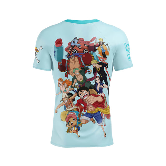 Camiseta manga corta hombre - One piece fishman straw hat crew turquoise