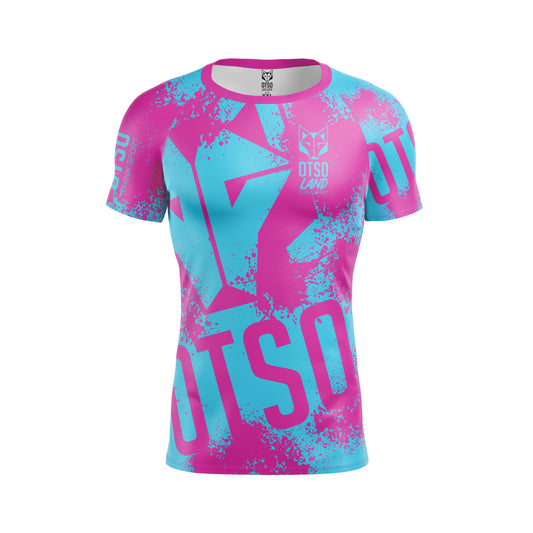 Camiseta manga corta hombre - OTSO LAND Light Blue & Pink