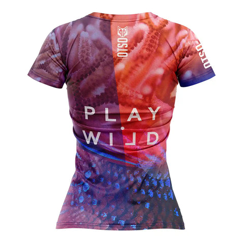 Women's short sleeve padel t-shirt - Coral