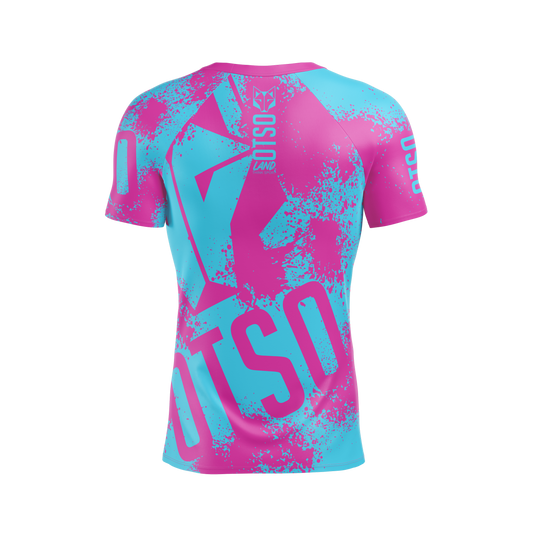 Camiseta manga corta hombre - OTSO LAND Light Blue & Pink