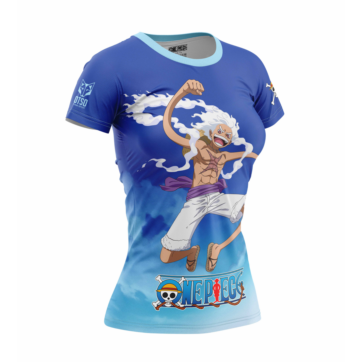 Camiseta manga corta mujer - One piece egghead luffy and the crew blue