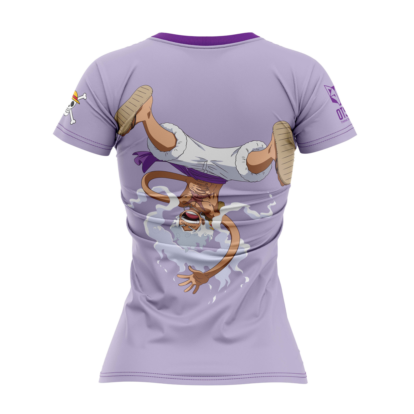 Camiseta manga corta mujer - One piece egghead luffy gear5 purple