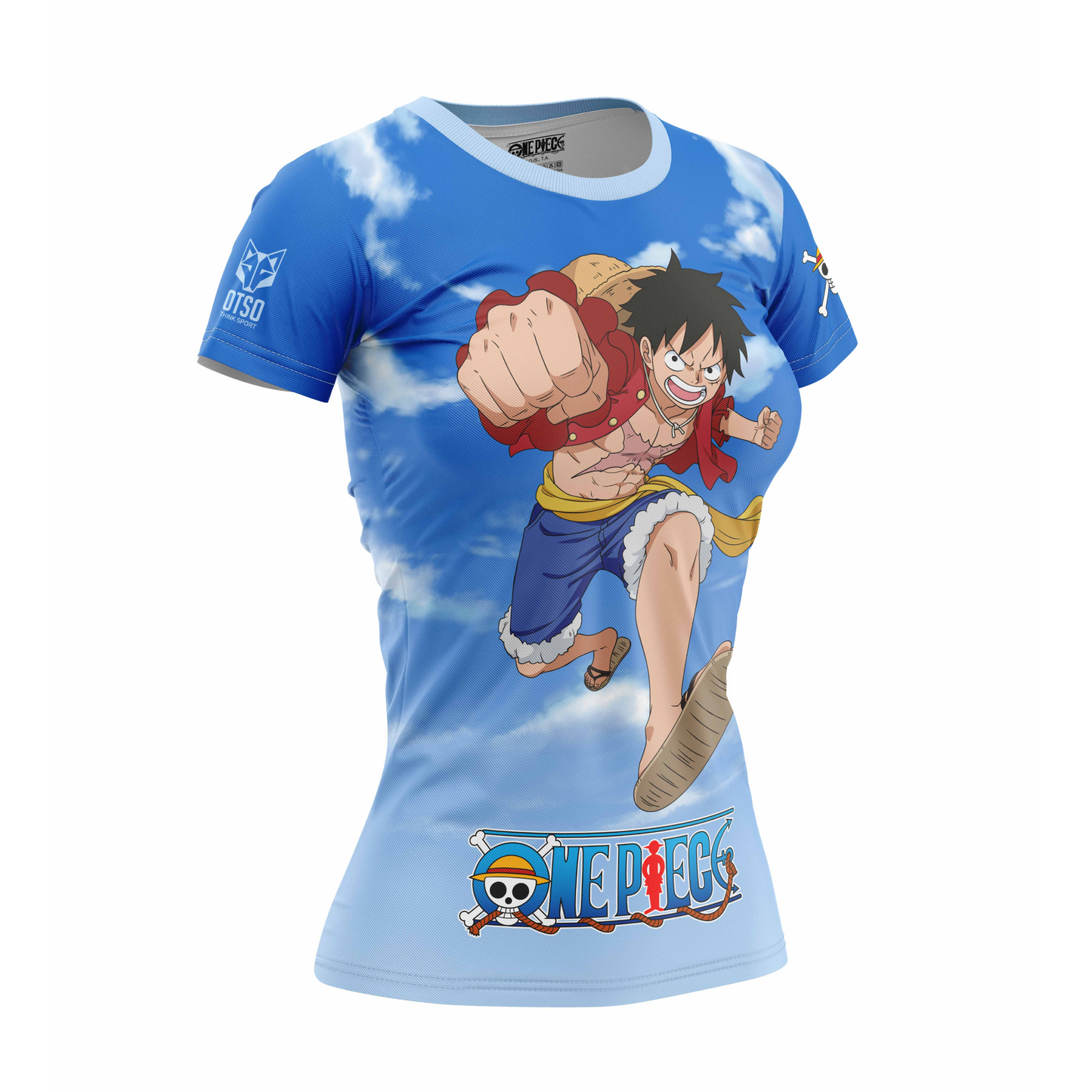 Camiseta manga corta mujer - One piece fishman luffy and the crew blue