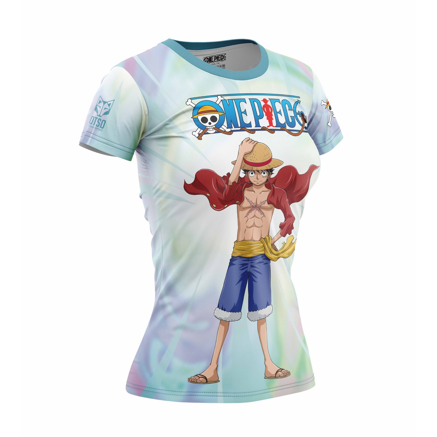 Camiseta manga corta mujer - One piece fishman luffy and the crew green