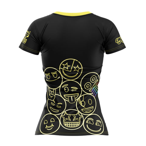 Women's short-sleeved T-shirt - Emoji Neon Faces