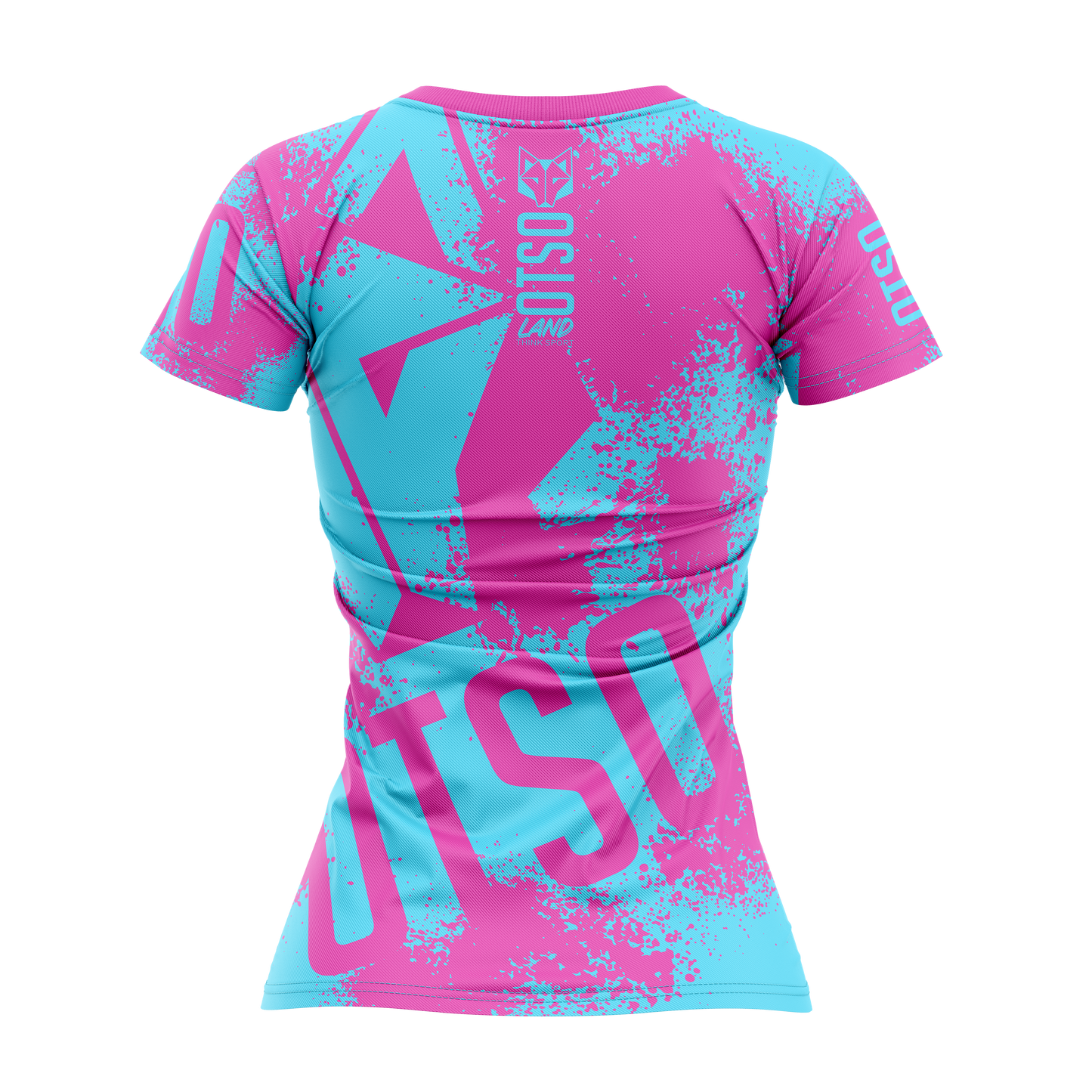 Camiseta manga corta mujer - OTSO LAND Light Blue & Pink