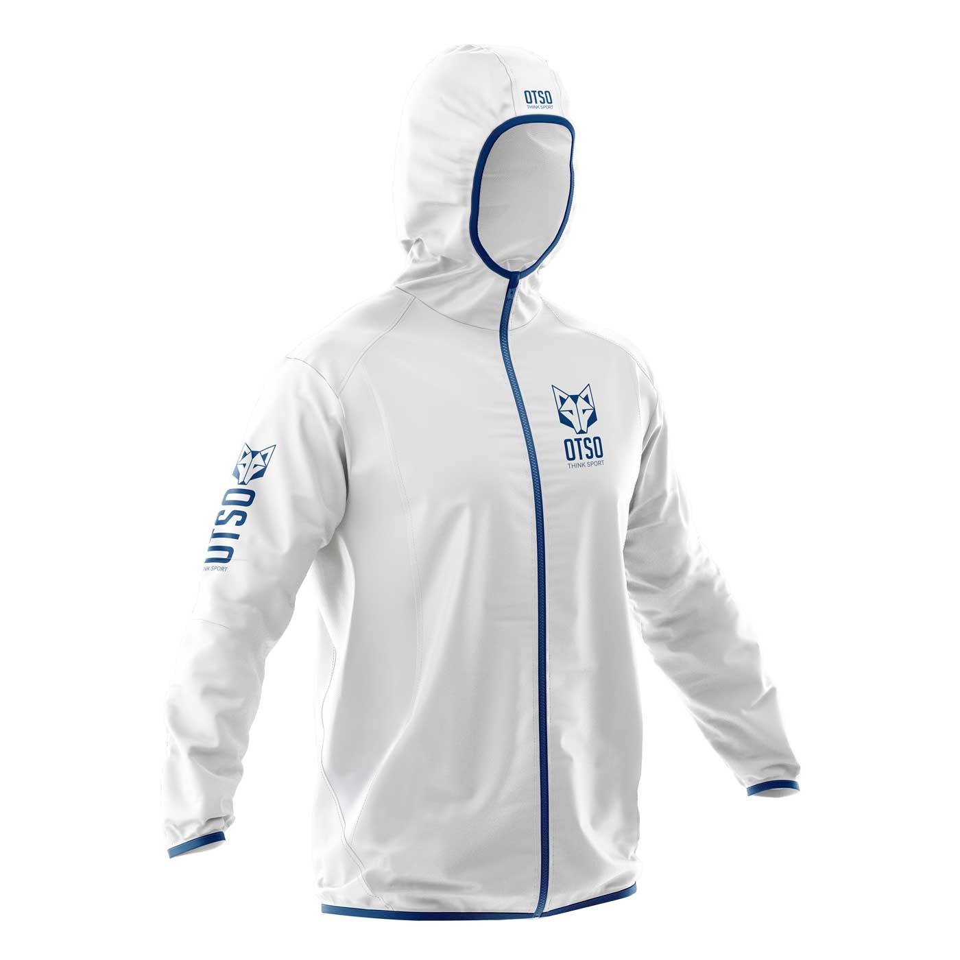 Waterproof Jacket - White &amp; Royal Blue