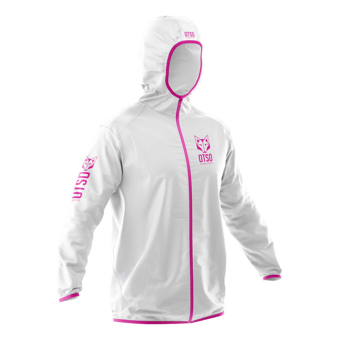 Waterproof Jacket - White &amp; Fluo Pink