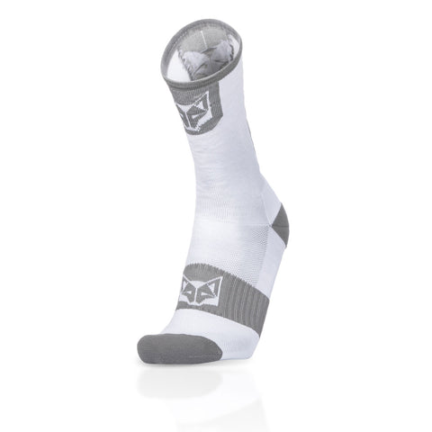 Calcetines de Ciclismo High Cut - White & Silver Grey