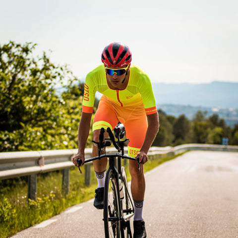 Men's triathlon suit - Fluo Yellow &amp; Fluo Orange (Outlet)