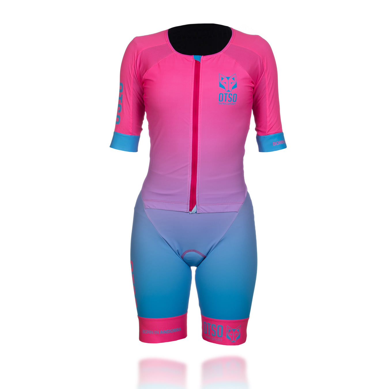 Mono de triatló dona - Fluo Pink &amp; Light Blue (Outlet)