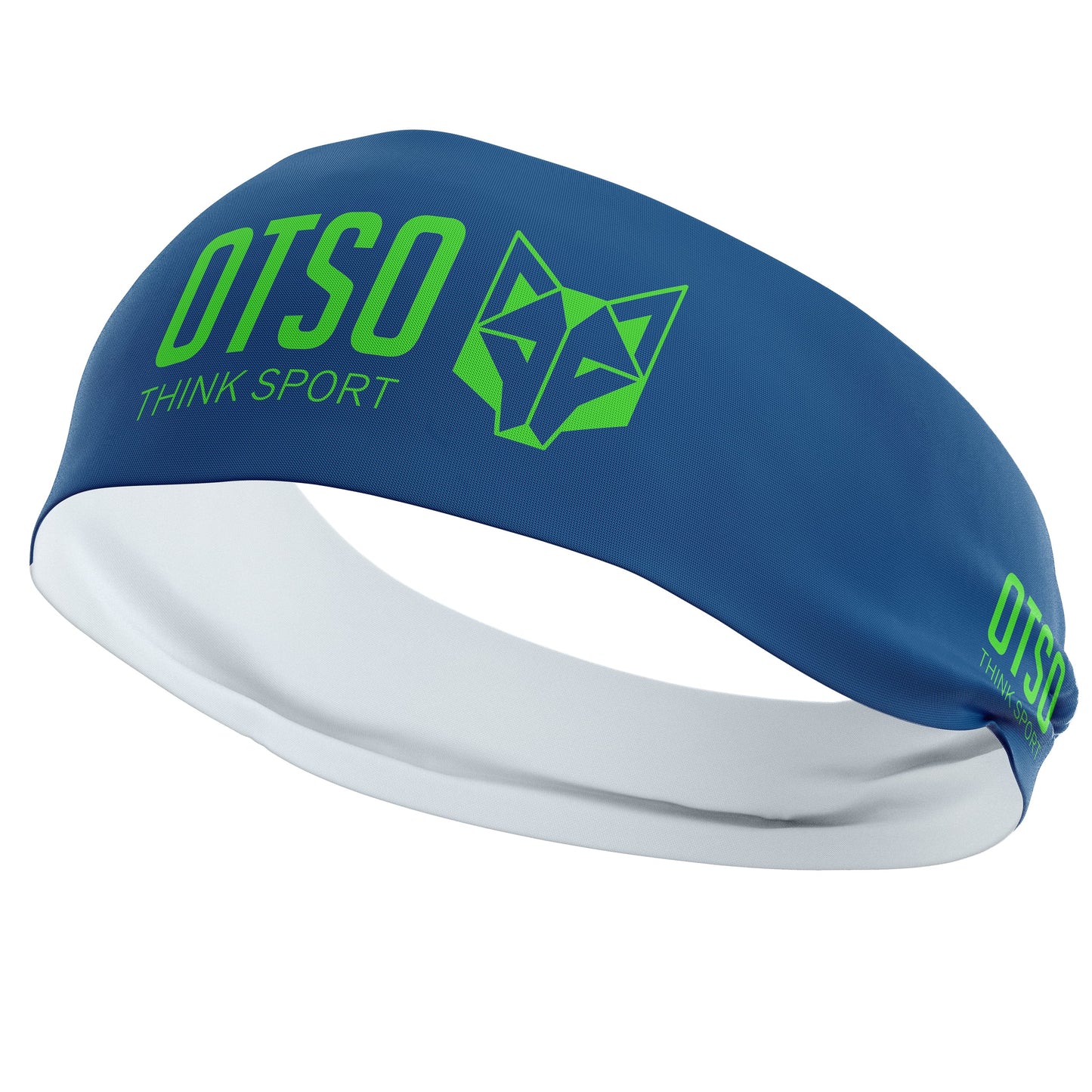 Cinta de cabeza - OTSO Sport Electric Blue / Fluo Green 12 cm