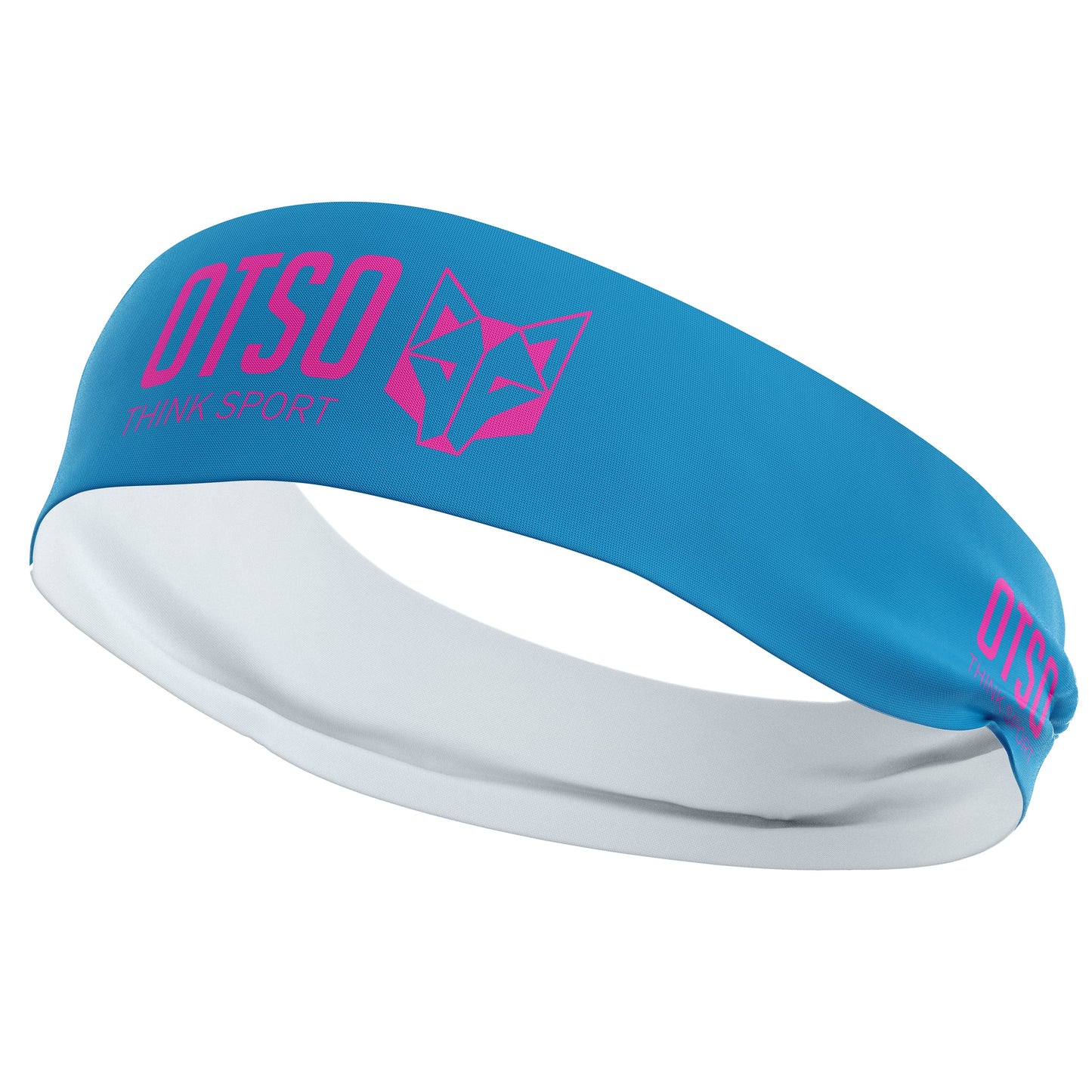 Headband - OTSO Sport Light Blue / Fluo Pink 10 cm