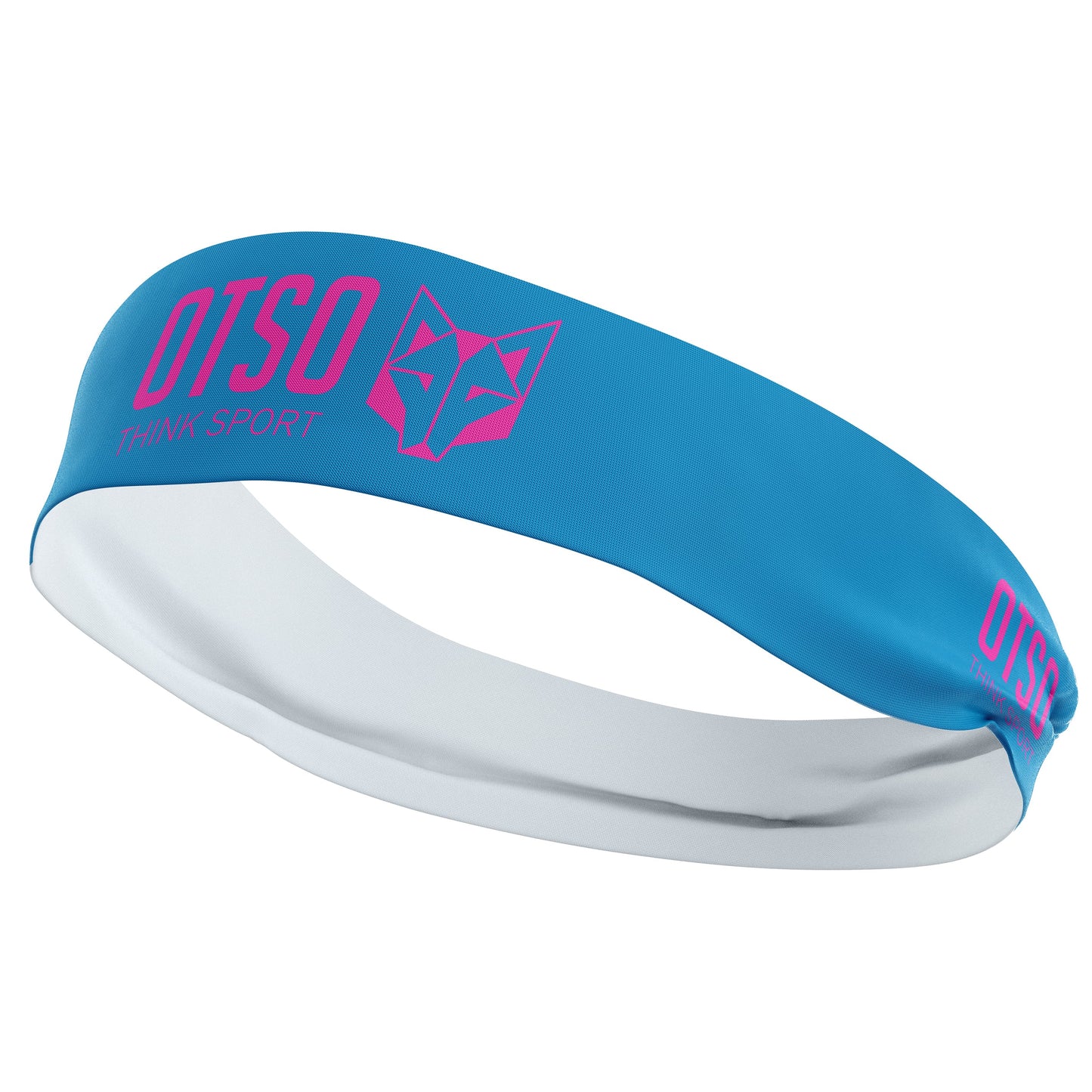 Cinta de cabeza - OTSO Sport Light Blue / Fluo Pink 8 cm