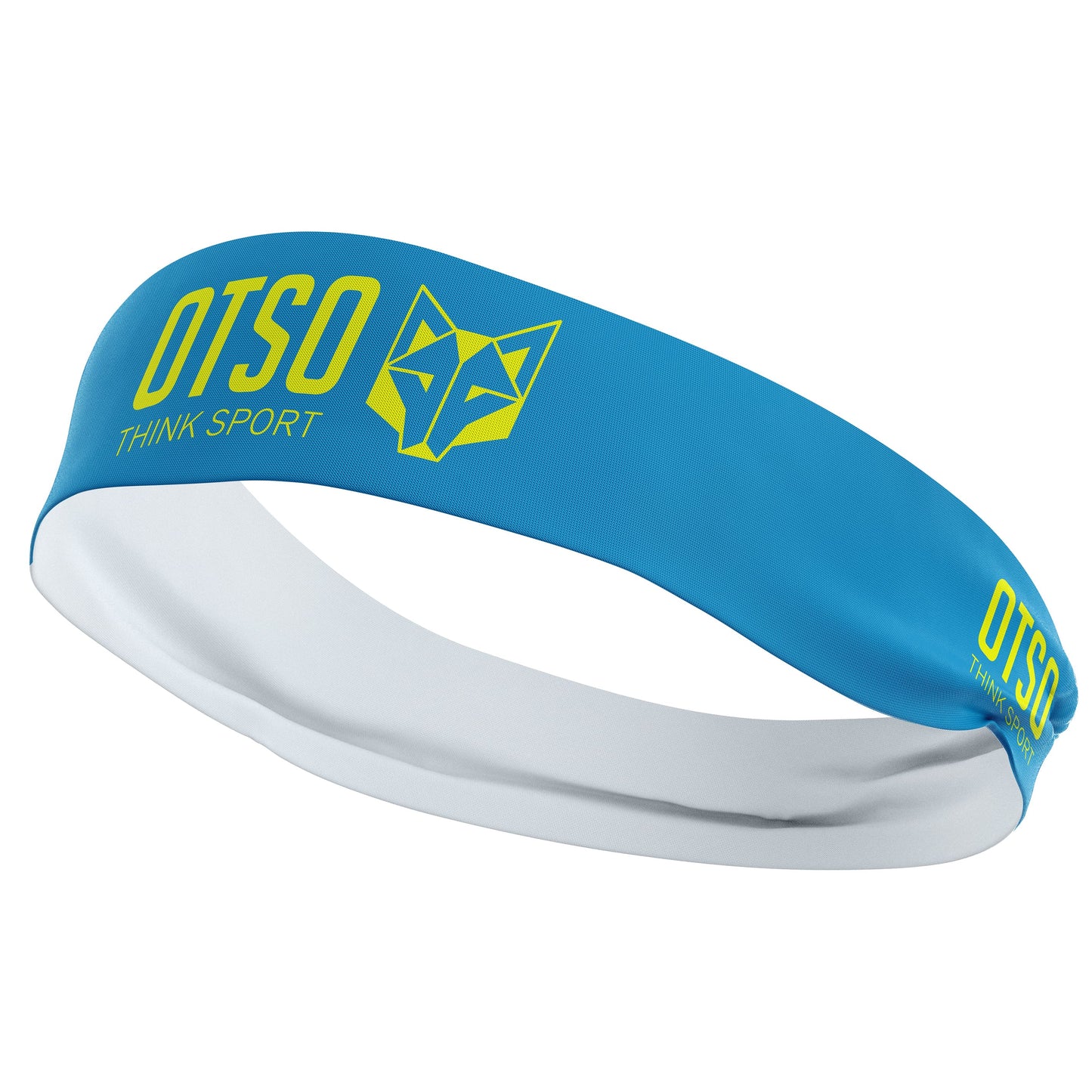 Headband - OTSO Sport Light Blue / Fluo Yellow 8 cm