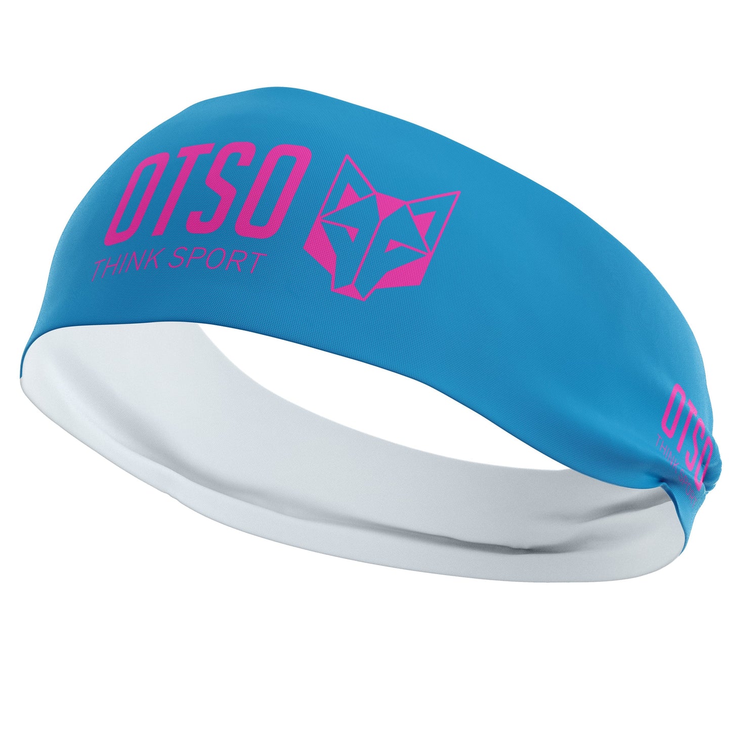 Cinta de cap - OTSO Sport Light Blue / Flu Pink 12 cm