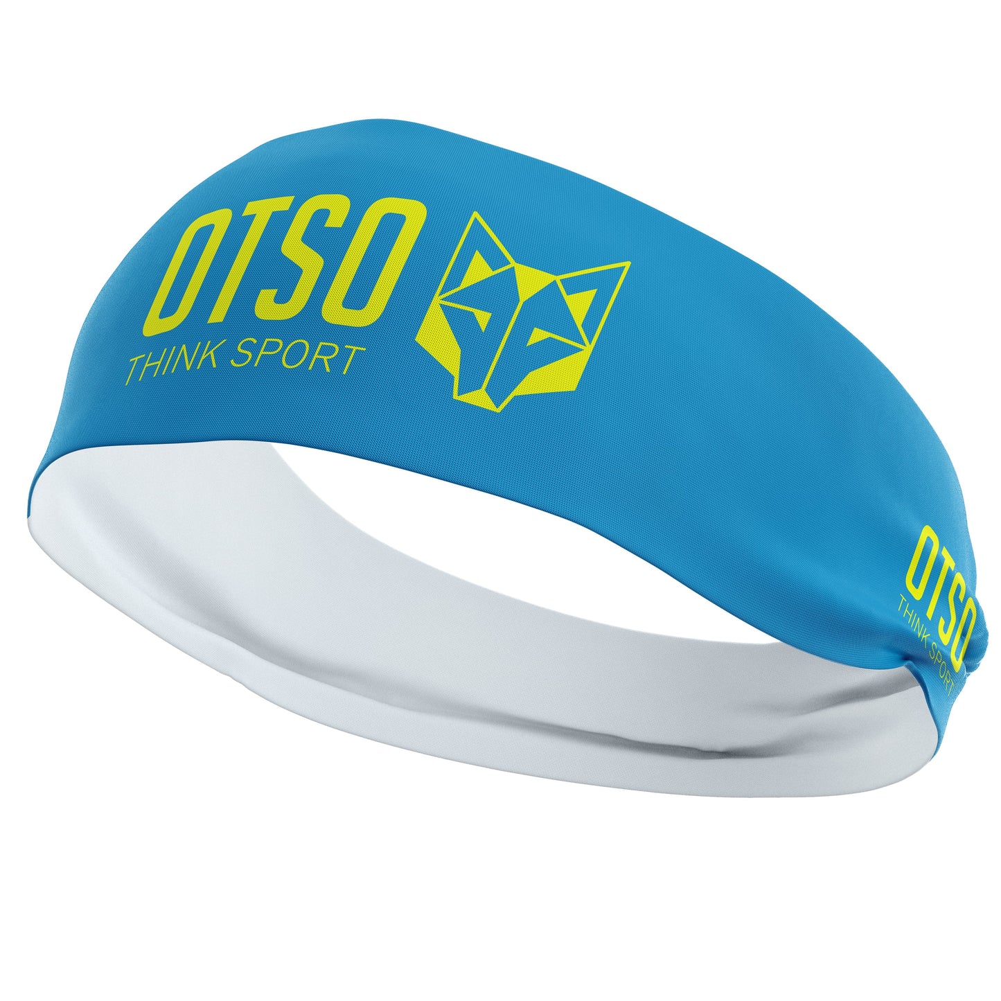 Cinta de cabeza - OTSO Sport Light Blue / Fluo Yellow 12 cm