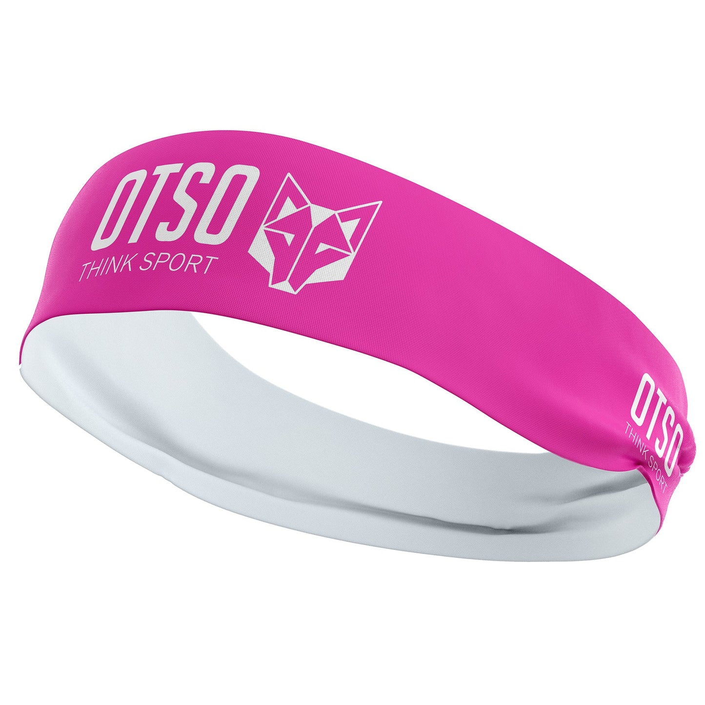 Cinta de cabeza - OTSO Sport Fluo Pink / White 10 cm