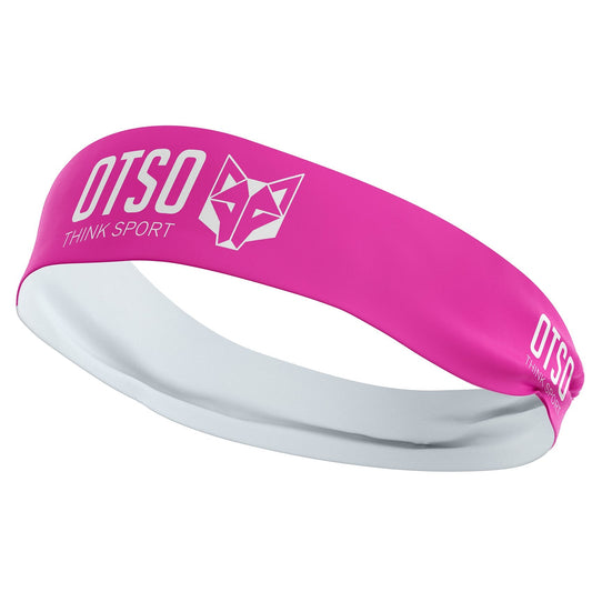 Cinta de cap - OTSO Sport Fluo Pink / White 8 cm