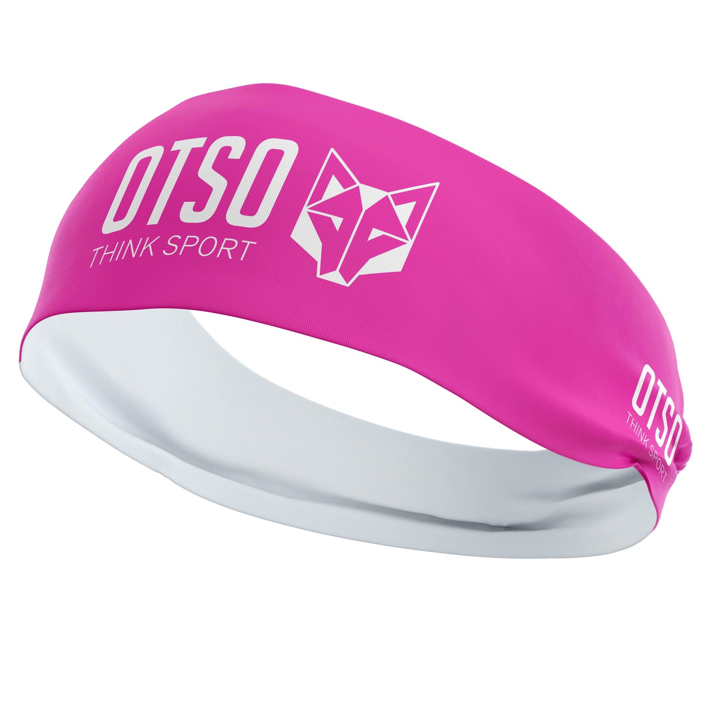 Cinta de cabeza - OTSO Sport Fluo Pink / White 12 cm